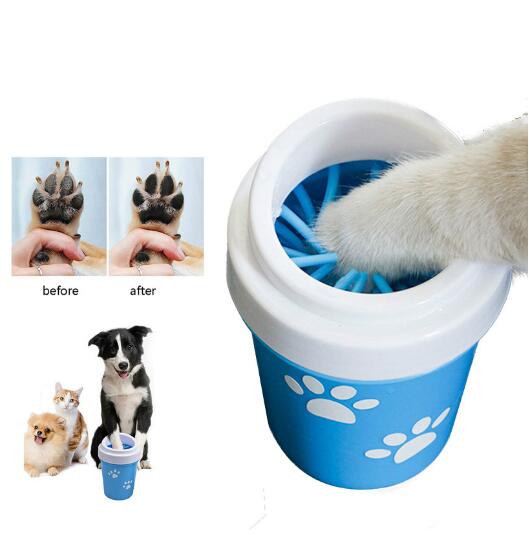 Limpador de patas de cães e gatos, pentes de silicone macio portátil.